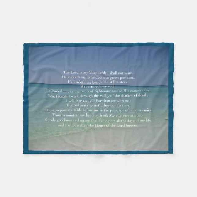 Psalm 23 The Lord is My Shepherd Fleece Blanket (Front (Horizontal))
