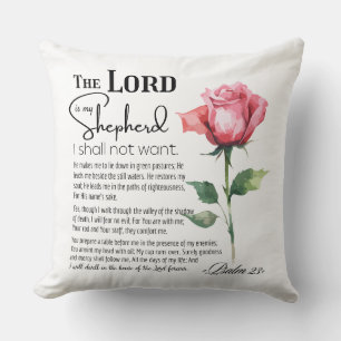 Psalm 23 The Lord is my Shepherd Flower Cushion