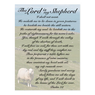 Psalm 23 The Lord is my shepherd, Irish Field Postcard