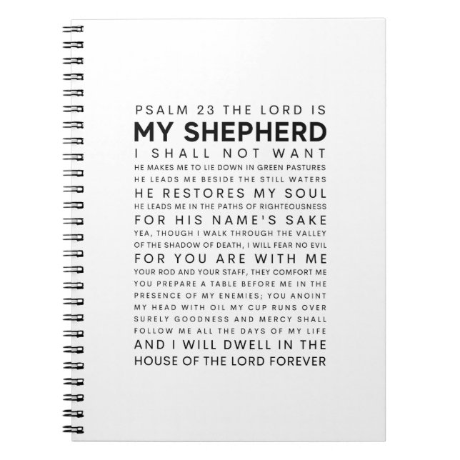 Psalm 23 The Lord is my Shepherd Notebook (Front)
