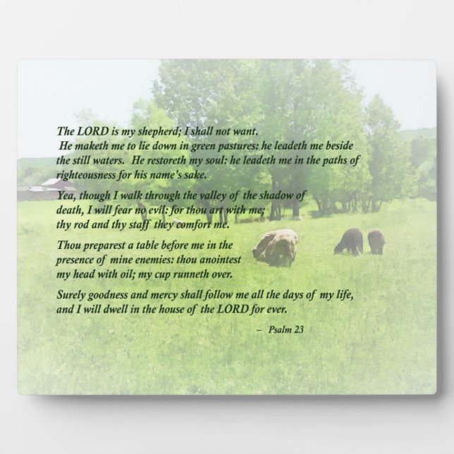 Psalm 23 The Lord Is My Shepherd Plaque (Front)