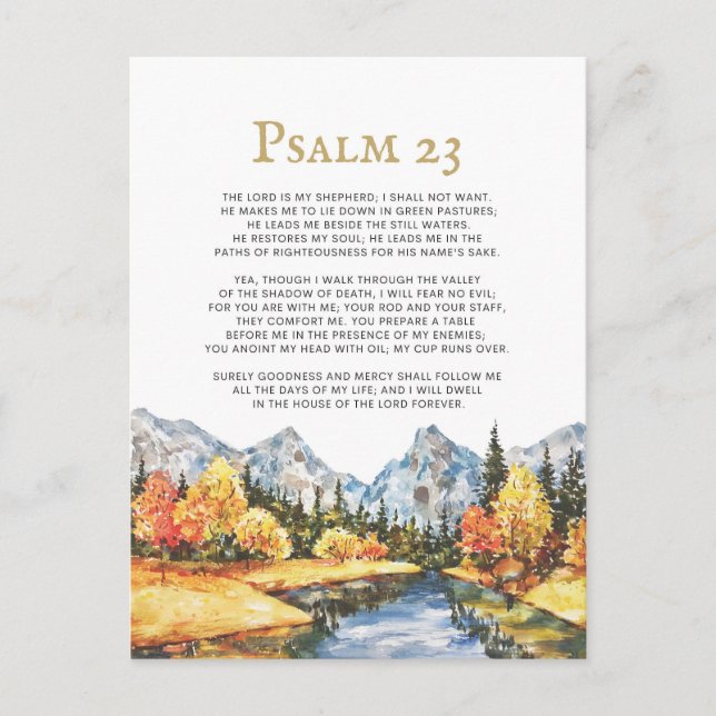 Psalm 23 The Lord is my Shepherd Postcard (Front)
