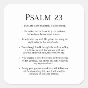 Psalm 23 The Lord is My Shepherd Square Sticker