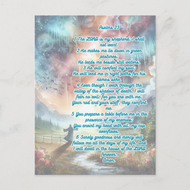 Psalm 23 The Lord Is My Shepperd  Postcard (Front)