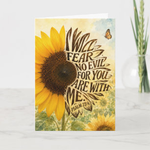 Psalm 23 Verse 4 in Sunflower Card
