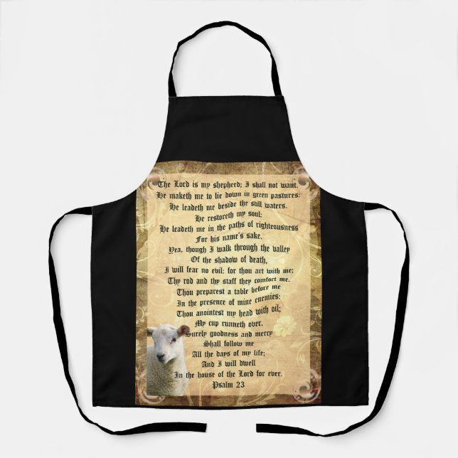 Psalm 23 with Lamb  Apron (Front)