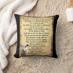 Psalm 23 with Lamb Cushion