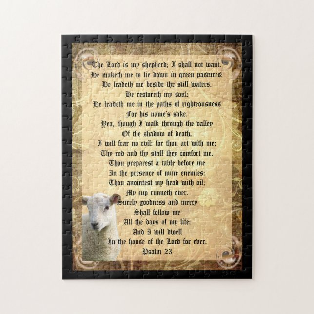 Psalm 23 with Lamb  Jigsaw Puzzle (Vertical)