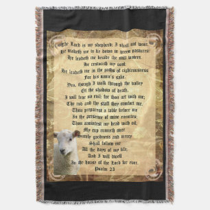 Psalm 23 with Lamb  Throw Blanket