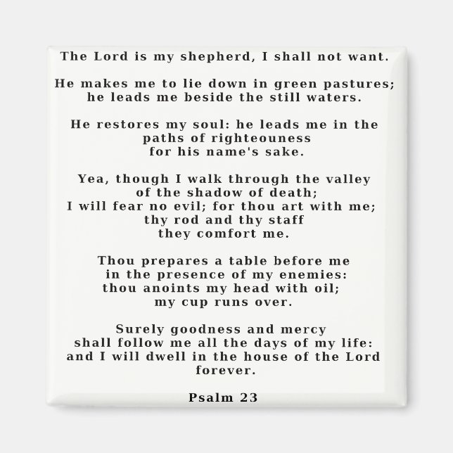Psalm 23white magnet (Front)