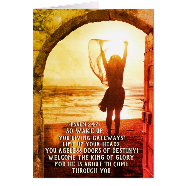 Psalm 24:7-9 King of Glory, Bible Verse Card (Front)