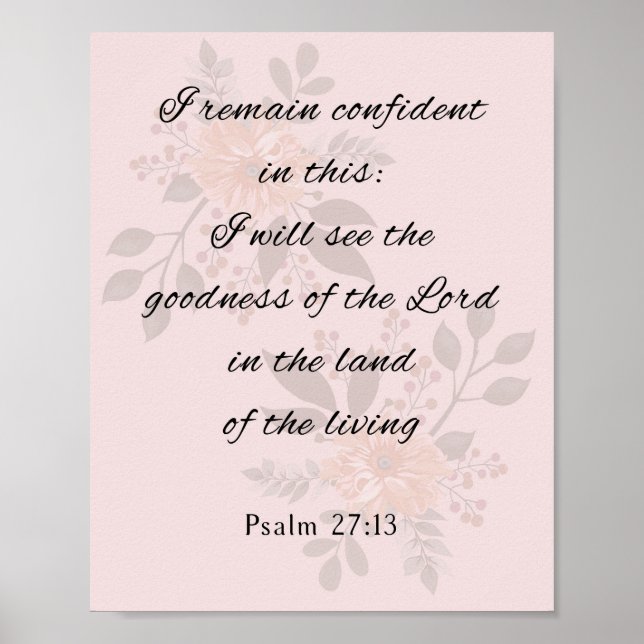 Psalm 27:13, Bible Verse Poster (Front)