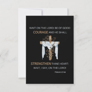 Psalm 27:14 KJV Bible Verse Greeting Card