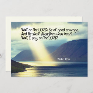 Psalm 27:14 Wait on the LORD Bible Verse Flat Card