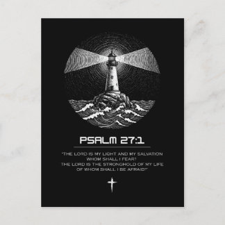 Psalm 27:1 Bible Verse Tshirt | Christian Postcard