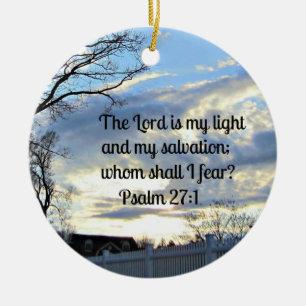Psalm 27:1 ceramic tree decoration