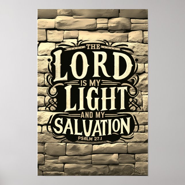 Psalm 27:1 Christian Poster (Front)
