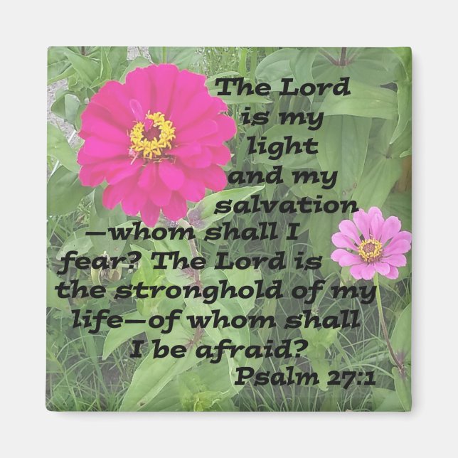 Psalm 27:1 magnet (Front)