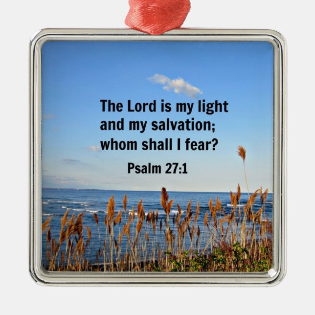 Psalm 27:1 metal ornament (Front)