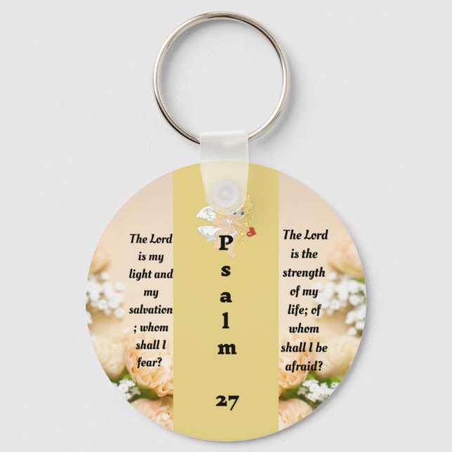 Psalm 27:1  personalised  keychain (Front)