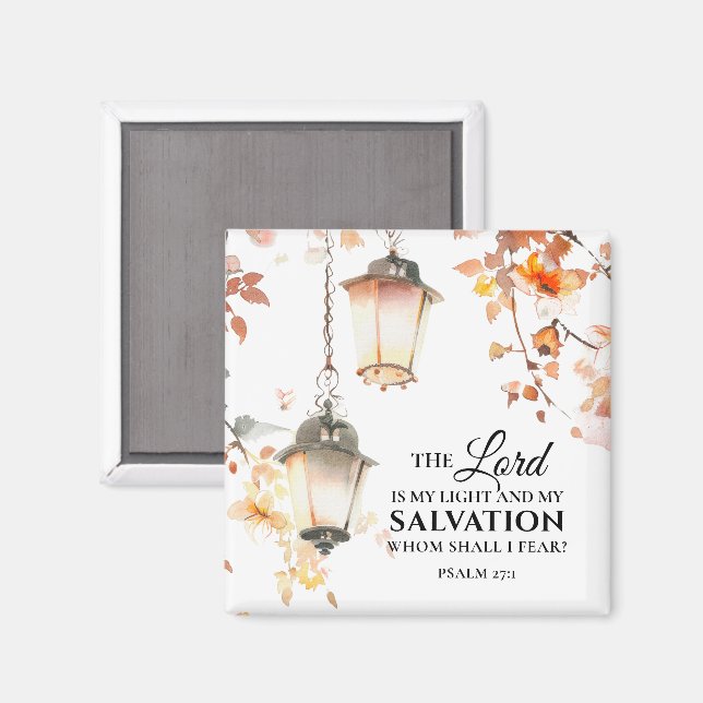 Psalm 27:1 The Lord is my Light & Salvation Bible Magnet (Front/Back)