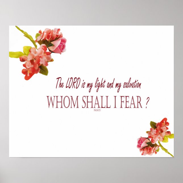 Psalm 27:1, whom shall I fear, Wall Decor (Front)