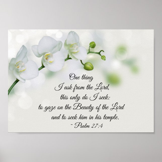 Psalm 27:4 One thing I ask from the Lord, Bible Poster (Front)