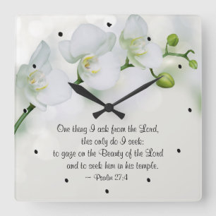 Psalm 27:4 One thing I ask from the Lord, Bible Square Wall Clock