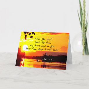 Psalm 27:8 Your Face LORD I will Seek Bible Card