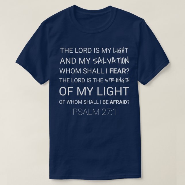 Psalm 27 Bible Christian Faith Quotes T-Shirt (Design Front)