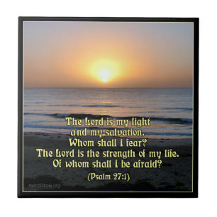 Psalm 27v1 - The Lord is my Light Ceramic Tile
