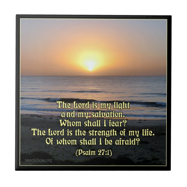 Psalm 27v1 - The Lord is my Light Ceramic Tile (Front)