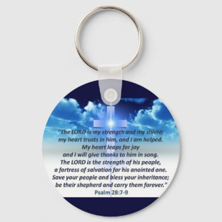 Psalm 28:7-9 key ring