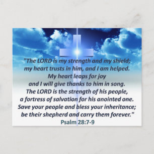 Psalm 28:7-9 postcard
