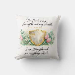 Psalm 28:7 Bible Verse, Messianic Jewish Decor Cushion