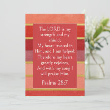 Psalm 28:7 Bible Verse, Peach Gold Red Burgundy