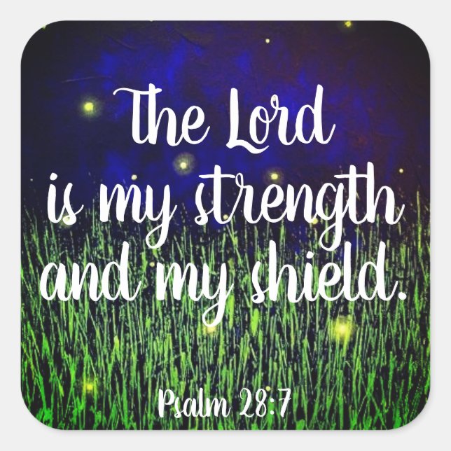 Psalm 28:7 Christian Bible Scripture Stickers (Front)