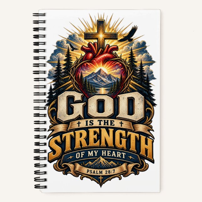 PSALM 28:7 GOD Is Strength Notebook (Front)