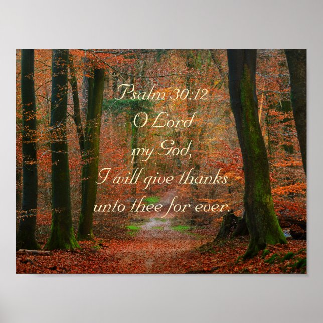 Psalm 30:12 Give Thanks to the Lord Poster (Front)