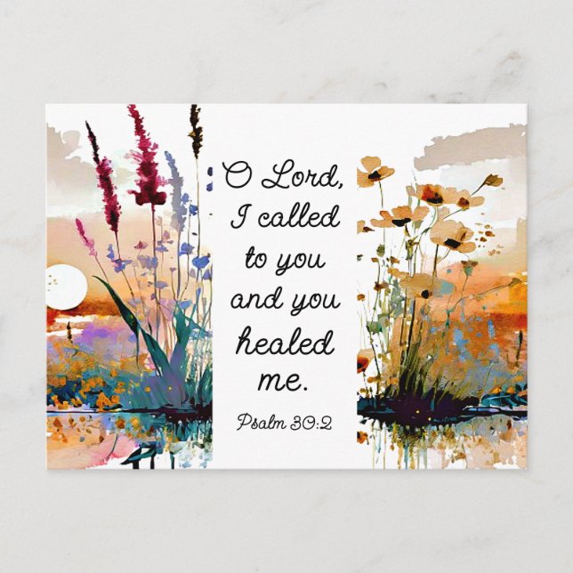 Psalm 30:2 O Lord You healed me Christian Bible  Postcard (Front)
