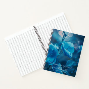 Psalm 30:5 Bible Study Blue Flowers Custom  Notebook