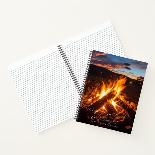 Psalm 30:5 Bible Study Campfire Custom  Notebook (Inside)