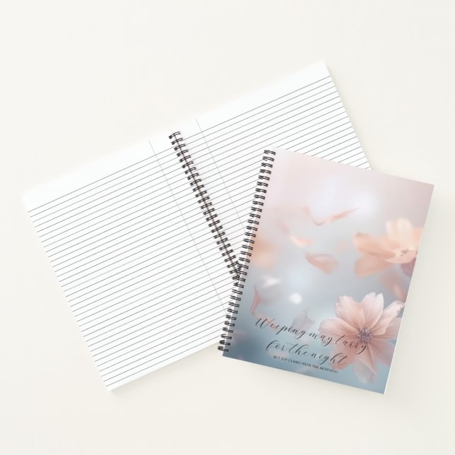 Psalm 30:5 Bible Study Soft Flowers Custom  Notebook (Inside)