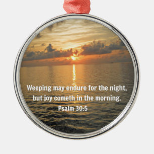 Psalm 30:5 Weeping may endure for a night... Metal Tree Decoration