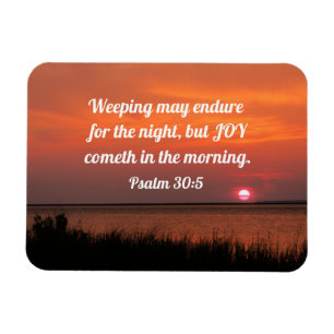 Psalm 30:5 Weeping may endure for the night Magnet