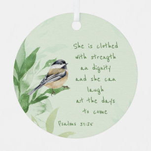 Psalm 31:25 She is clothed with Strength Scripture Metal Tree Decoration