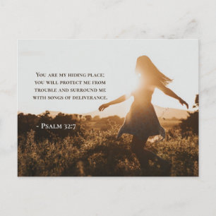 Psalm 32:7 You are my hiding place Bible Verse Postcard
