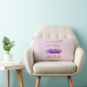 psalm 33 purple lotus kindness lumbar cushion