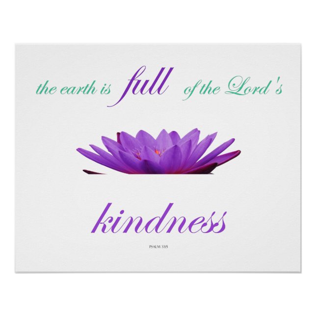 psalm 33 purple lotus kindness poster (Front)