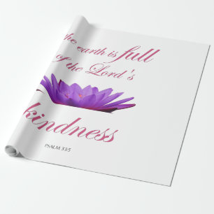 psalm 33 purple lotus kindness wrapping paper